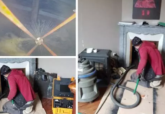 Chimney sweeping and camera inspection of chimneys with certificate