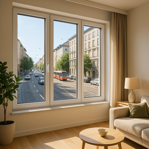Pose de châssis avec vitrage acoustique renforcé